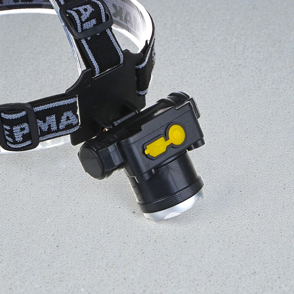 Фонарик налобный тм ЕРМАК, XPE, 5 Вт, 73х35х64 см, 4 режима, 1500мАч, USВ кабель, пластик