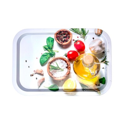 Поднос жестяной прямоугольный 23*35 см Масло арт.7009 (24)