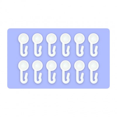 Крючки для штор пластик на роликах за 12 штук (500/10)