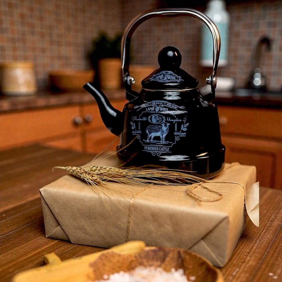 Чайник эмалированный Ранчо 1,1 л, 3 дизайна, индукция