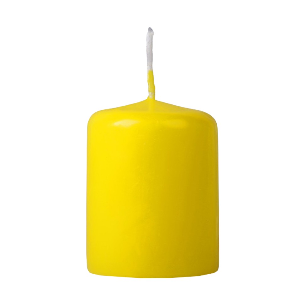 Свеча бочонок, жёлтая, 40х60 мм