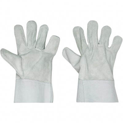 Перчатки цельноспилковые c твёрдым манжетом, серые