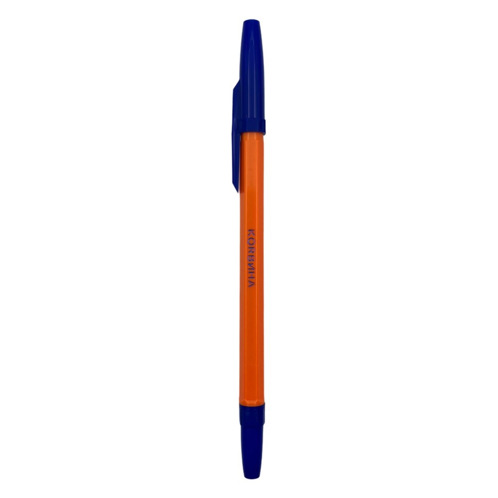Ручка шариковая синяя желтый корпус (50)