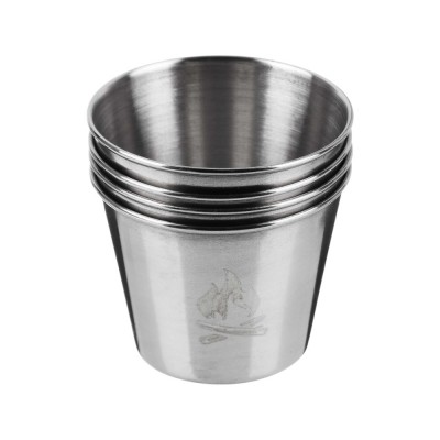 Набор стаканов 4 шт, металл, 50 мл, в чехле