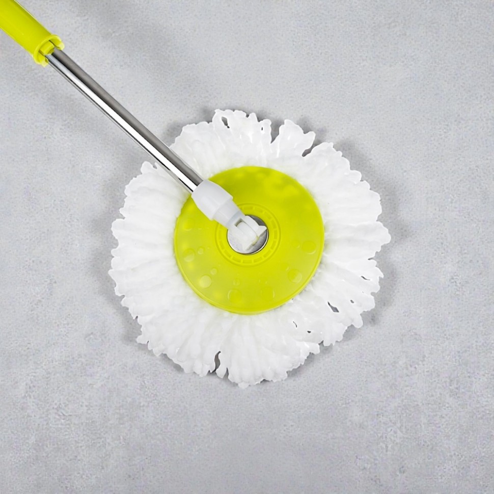 Набор для уборки с отжимом и смен.насадкой, доп.насадка, ведро 14л, метал.отжим, пластик