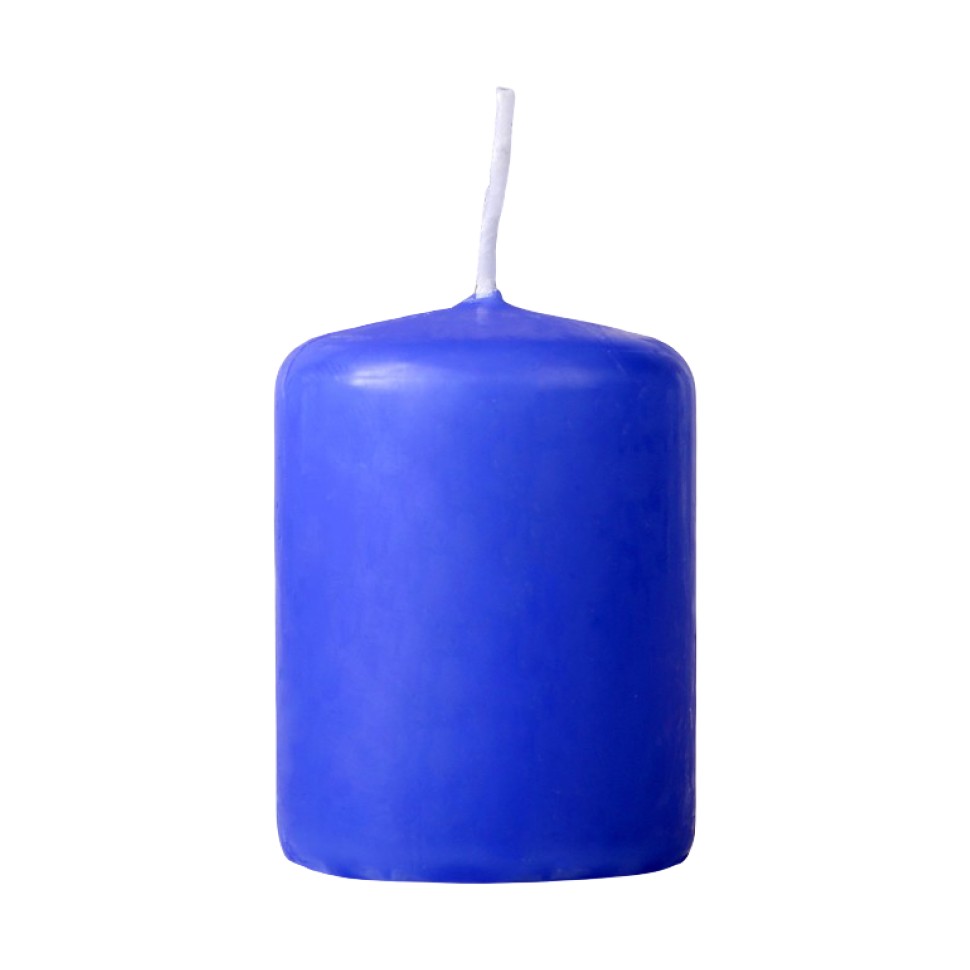 Свеча бочонок, синяя, 4х6 см