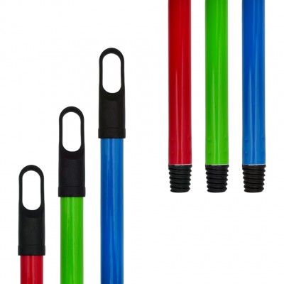 Черенок для швабры 120см с резьбой металл+пластик Цветочки (24)