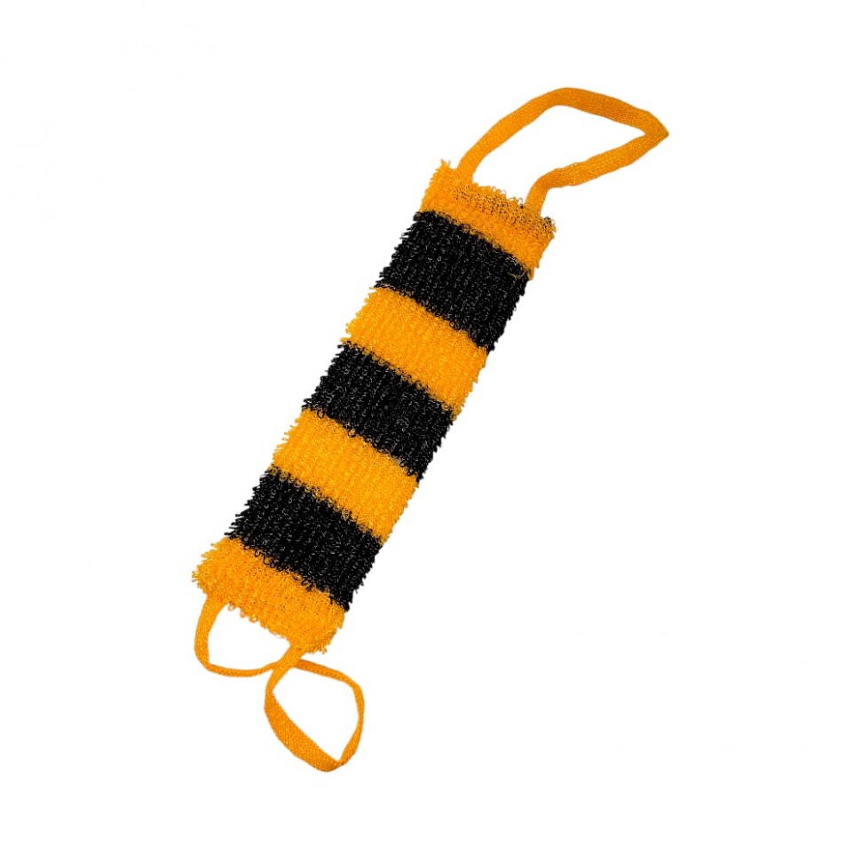 Мочалка вязаная с поролоном 12*40см Пчелка