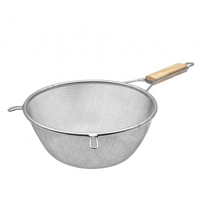 Сито с деревянной ручкой нержавеющее 21см