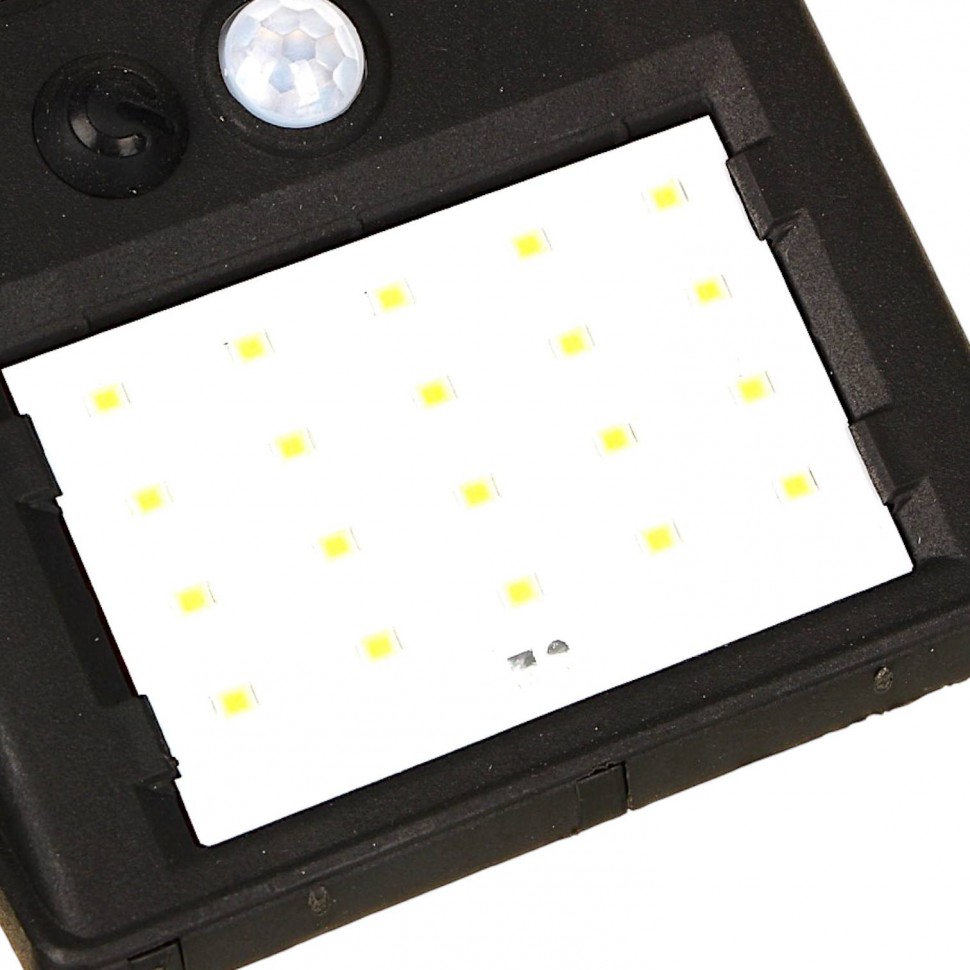Фонарь уличный настенный, на солнечной батарее, 20 LED, 1200мАч, 9,5х12,5х4,8см, пластик