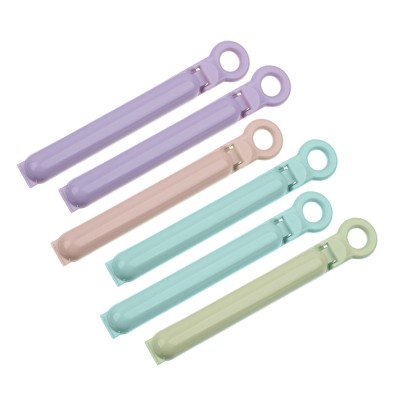 Набор зажимов для пакетов, пластик, 10см, 6шт (12/240)