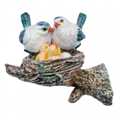 Фигура садовая Навесные Птички-семья с двумя птенцами Н-15см