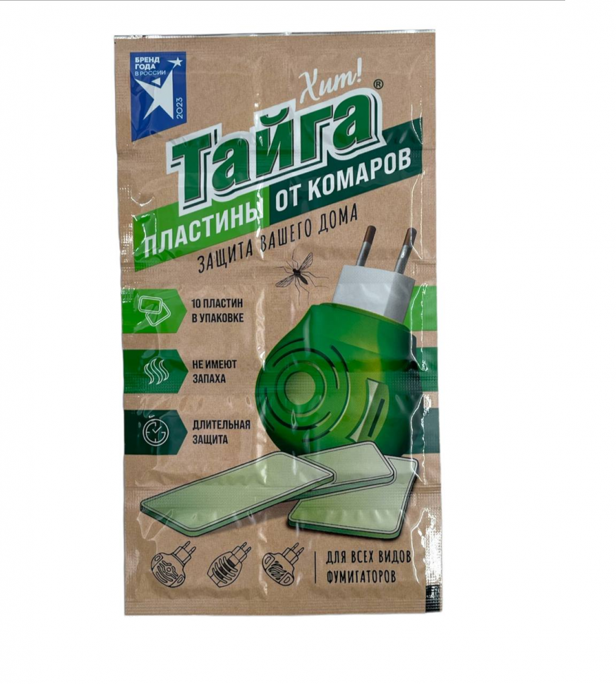 Пластины от комаров 10 шт. ТАЙГА ИН-142 (100)