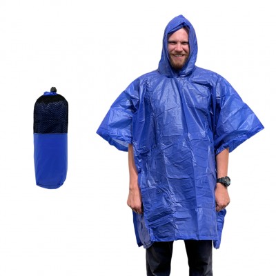 Дождевик-пончо на кнопках, EVA, синий, размер универсальный