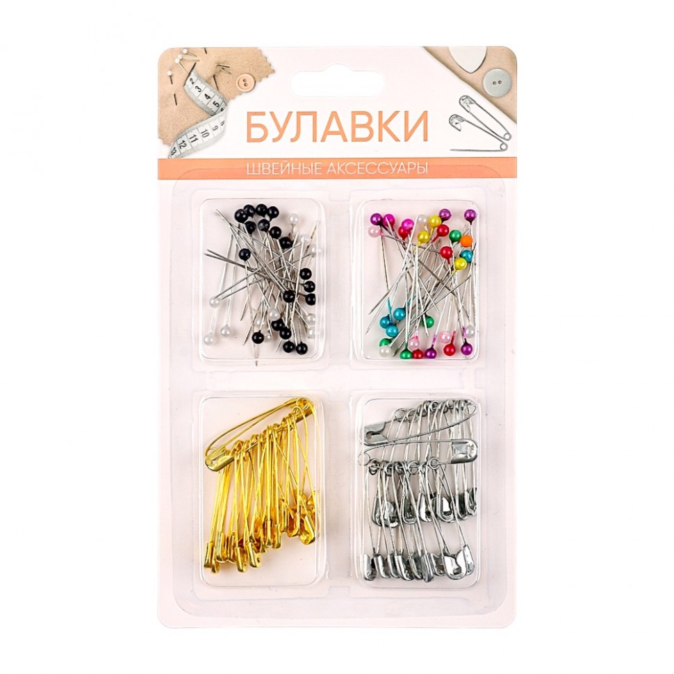 Набор булавок 100шт, сплав, 36мм (12)