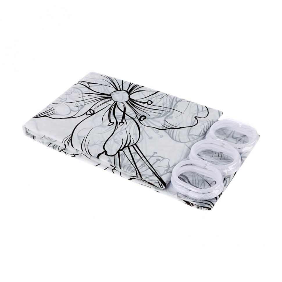 Шторка для ванной Цветы, ПЕВА 12 г/м2, 180x180 см, 1 дизайн (10)