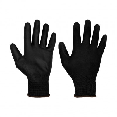 Перчатки нейлоновые с полиуретановым покрытием, (цвета в ассортменте)
