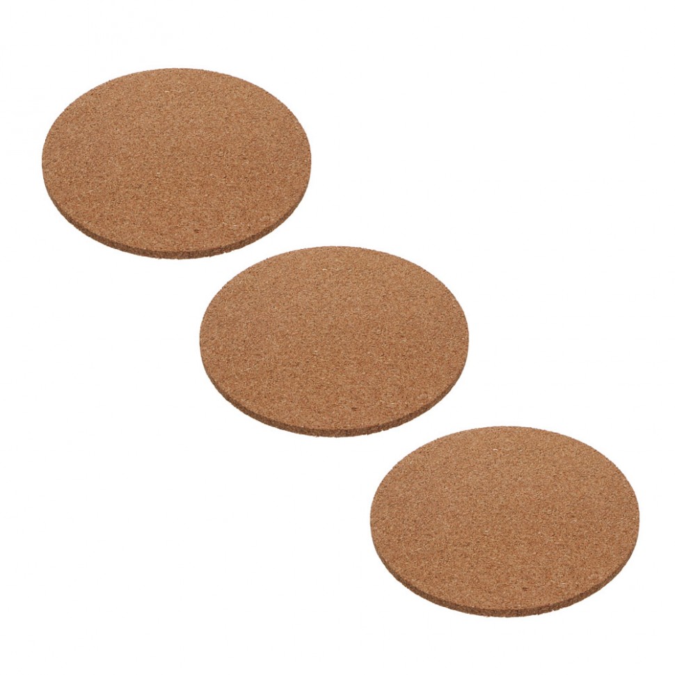Набор подставок под горячее 3шт, d19см, пробка (96)