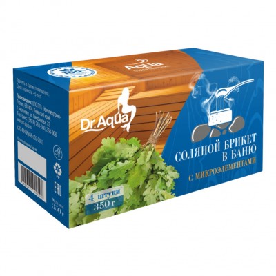 Соляной брикет в баню с микроэлементами Dr.Aqua, 350 г