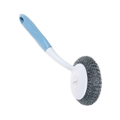 Губка металлическая для мытья посуды с ручкой, пластик, 25,5x9,5x6,5см, 2 цвета