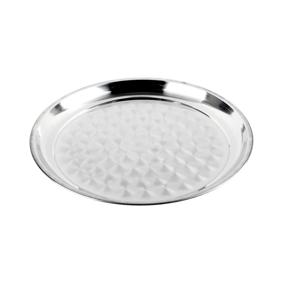 Поднос круглый 40см, нерж. сталь