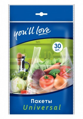 Пакет майка для пищевых продуктов Universal &quot;You`ll love&quot; 30 шт (10/30)