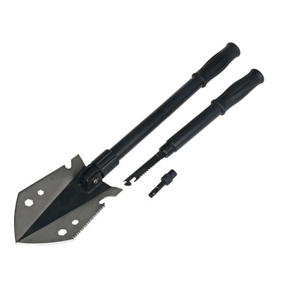 Лопата складная для выживания, в чехле, (нож/пила + свисток), нерж. сталь, ПВХ