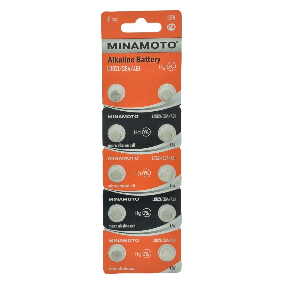 Батарейка Minamoto AG1/LR621/364, бл/10 