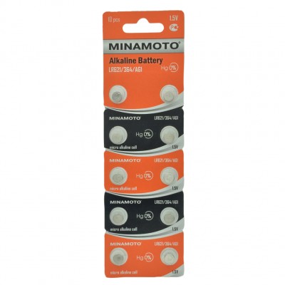 Батарейка Minamoto AG1/LR621/364, бл/10 