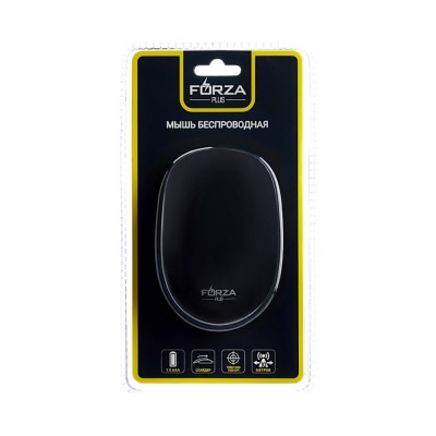 Компьютерная мышь беспроводная, 1000/1400/1800 DPI, 2.4GHz, 1xAAA, слайдер, чёрная FORZA