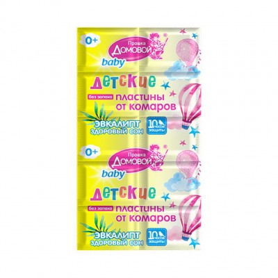 Пластины детские от комаров ДОМОВОЙ  Эвкалипт Здоровый сон (300)