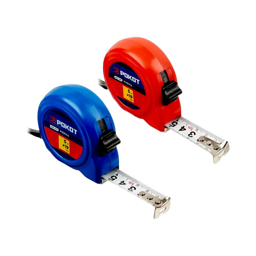 Рулетка "ПЛАСТИК", 5м х 19мм, одинарный зацеп, корпус PP