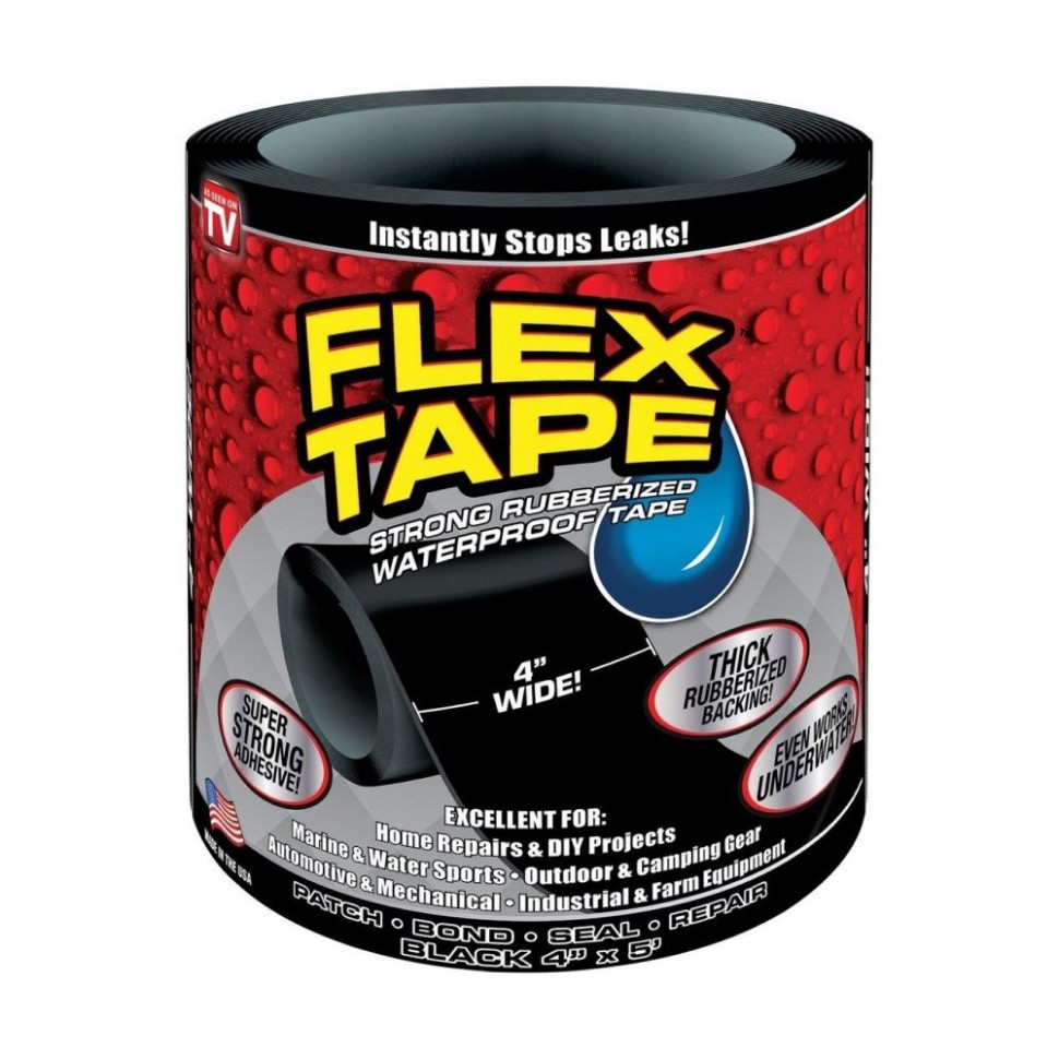 Клейкая лента сверхсильная Flex Tape чёрная, 10х152 см