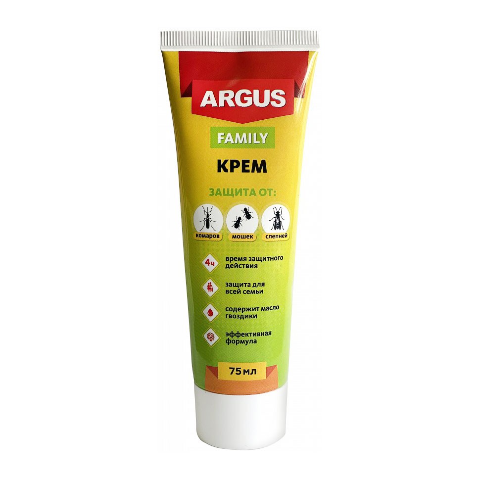 Крем для всей семьи от комаров в тубе 75 мл ARGUS (50)