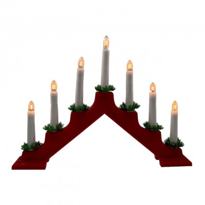 Электрогирлянда подсвечник на 7 свечей пластик 39*30*5см Б1 (12)