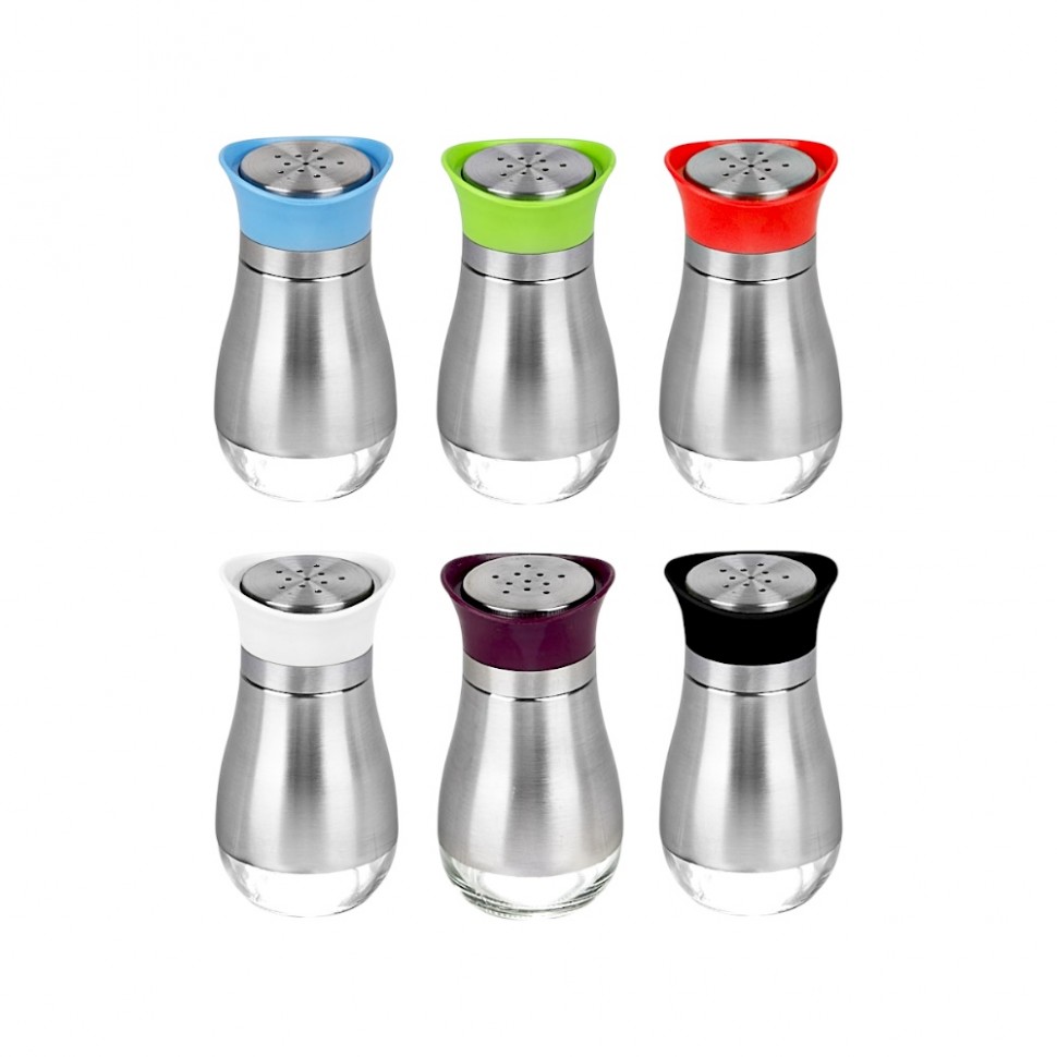 Солонка 10,5х5,2см, стекло, нерж.сталь