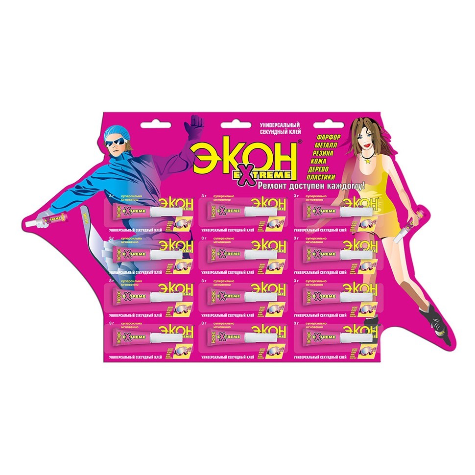 Суперклей «Экон» Экстрим, 3 г, (12 на карте)