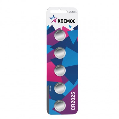 Батарейка Космос CR2025, бл/5 