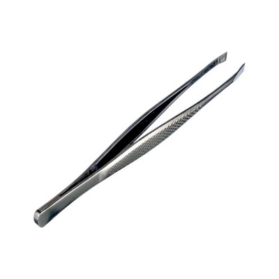 Пинцет для бровей скошенный тм ЮНИLOOK, хром, металл, 8,7см